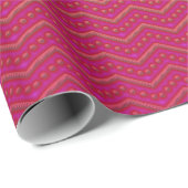 Papier Cadeau Motif Neon Sunset Chevron (Coin rond)
