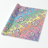 Papier Cadeau Motif nerd de vache à arc-en-ciel (Déroulé)