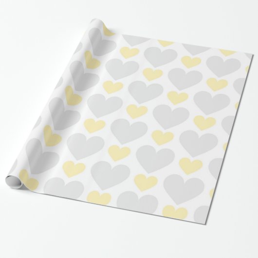 Papier Cadeau Motif neutre de coeur de beau bébé (Déroulé)