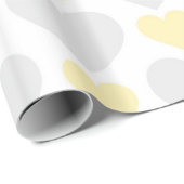 Papier Cadeau Motif neutre de coeur de beau bébé (Coin rond)