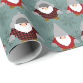 Papier Cadeau Motif Noël Gnome (Coin rond)