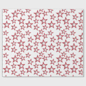 Papier Cadeau Motif Noël Red Stars (Plat)