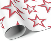 Papier Cadeau Motif Noël Red Stars (Coin rond)