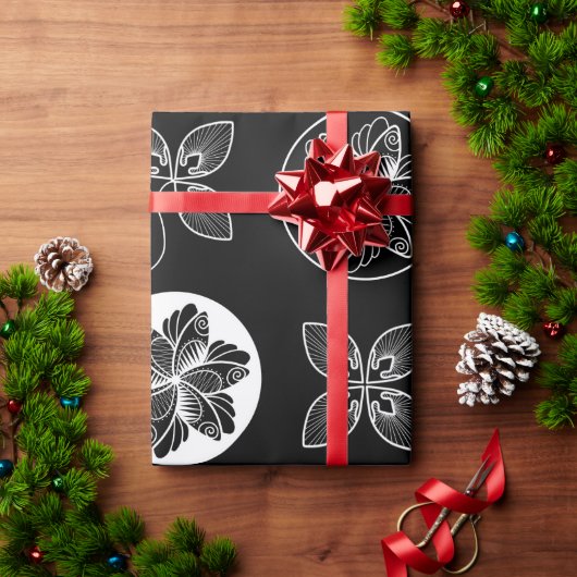 Papier Cadeau Motif noir blanc chic (Cadeau de vacances)