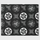 Papier Cadeau Motif noir blanc chic (Plat)
