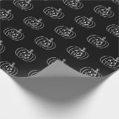Papier Cadeau Motif noir blanc Halloween Jack-o'-lantern (Coin)