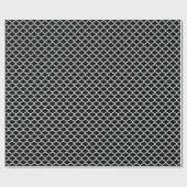 Papier Cadeau Motif noir blanc Quatrefoil #2 (Plat)