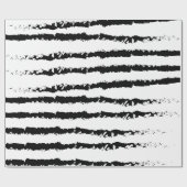 Papier Cadeau Motif noir blanc rayé (Plat)