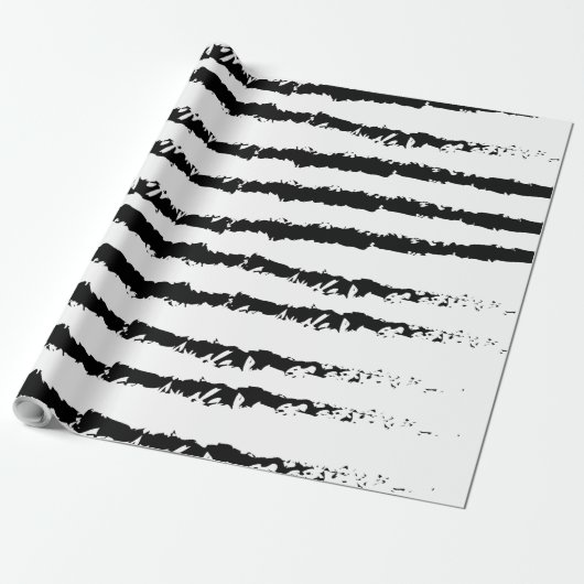 Papier Cadeau Motif noir blanc rayé (Déroulé)