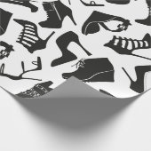 Papier Cadeau Motif noir Chaussures pour femmes (Coin)