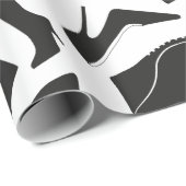 Papier Cadeau Motif noir Chaussures pour femmes (Coin rond)