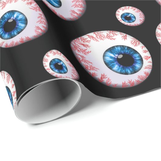 Papier Cadeau Motif noir de globe oculaire (Coin rond)