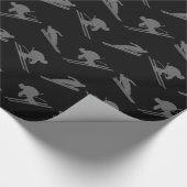 Papier Cadeau Motif noir de ski (Coin)