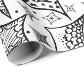 Papier Cadeau motif noir et blanc (Coin rond)