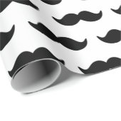 Papier Cadeau Motif noir et blanc 1 de moustache d'amusement (Coin rond)
