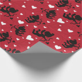 Papier Cadeau Motif noir et blanc cupide Valentine (Coin)