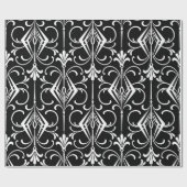 Papier Cadeau Motif noir et blanc d'art déco (Plat)