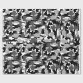 Papier Cadeau Motif noir et blanc de camouflage d'armée (Plat)