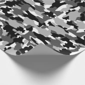 Papier Cadeau Motif noir et blanc de camouflage d'armée (Coin)