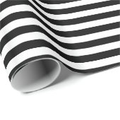 Papier Cadeau Motif noir et blanc de conception de rayures (Coin rond)