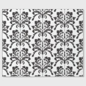 Papier Cadeau Motif noir et blanc de damassé (Plat)
