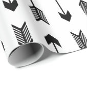 Papier Cadeau Motif noir et blanc de flèches (Coin rond)