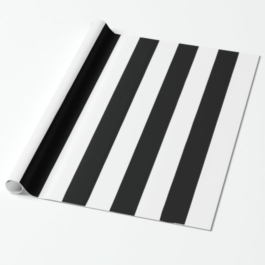 Papier Cadeau Motif noir et blanc de rayures de zèbre (Déroulé)