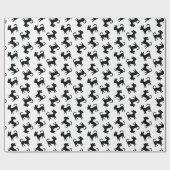 Papier Cadeau Motif noir et blanc du Chihuahuas (Plat)