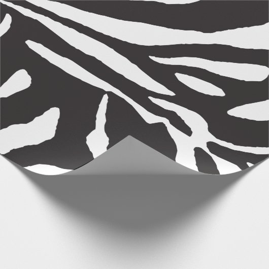 Papier Cadeau Motif noir et blanc simple de rayure de zèbre (Coin)