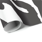 Papier Cadeau Motif noir et blanc simple de rayure de zèbre (Coin rond)
