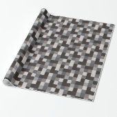 Papier Cadeau Motif noir et gris de Pixelated (Déroulé)