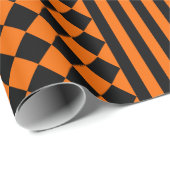 Papier Cadeau Motif noir et orange de Halloween de mélange (Coin rond)