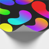 PAPIER CADEAU MOTIF NOIR MODERNE NEON GRADIENT (Coin)