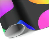 PAPIER CADEAU MOTIF NOIR MODERNE NEON GRADIENT (Coin rond)