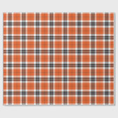 Papier Cadeau Motif noir orange d'écossais de plaid de tartan (Plat)