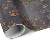 Papier Cadeau Motif noir rustique (Coin rond)