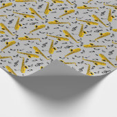 Papier Cadeau Motif note musique saxophone (Coin)