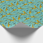 Papier Cadeau Motif note musique saxophone (Coin)