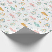 Papier Cadeau Motif nuage Rainbow et pluie amusant (Coin)