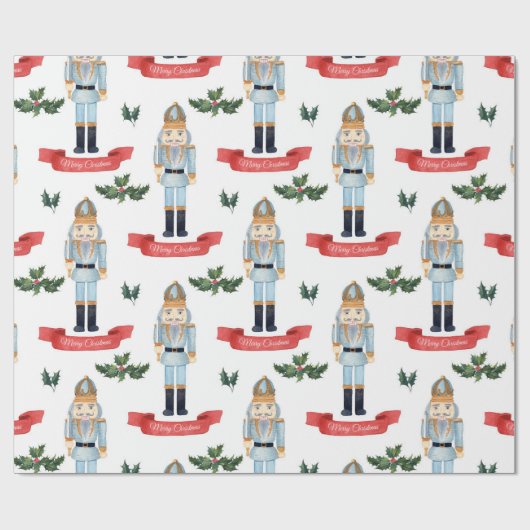 Papier Cadeau Motif Nutcracker Noël mignon (Plat)