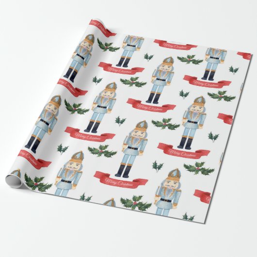 Papier Cadeau Motif Nutcracker Noël mignon (Déroulé)
