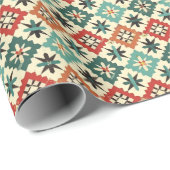 Papier Cadeau motif occidental cool carrelé (Coin rond)