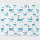 Papier Cadeau Motif océan baleine bleue mignonne sans couture (1 (Plat)