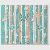 Papier Cadeau Motif Océan Corail Tropical (Plat)