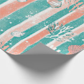 Papier Cadeau Motif Océan Corail Tropical (Coin)