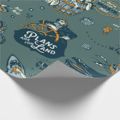 Papier Cadeau Motif océanique à thème rétro (Coin)