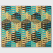 Papier Cadeau Motif octogone géométrique coloré moderne (Plat)