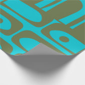 Papier Cadeau Motif Olive Turquoise moderne du milieu du siècle (Coin)