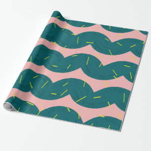 Papier Cadeau motif ondulé de cactus mignon arrière - plan