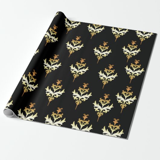 Papier Cadeau Motif or et noir (Déroulé)